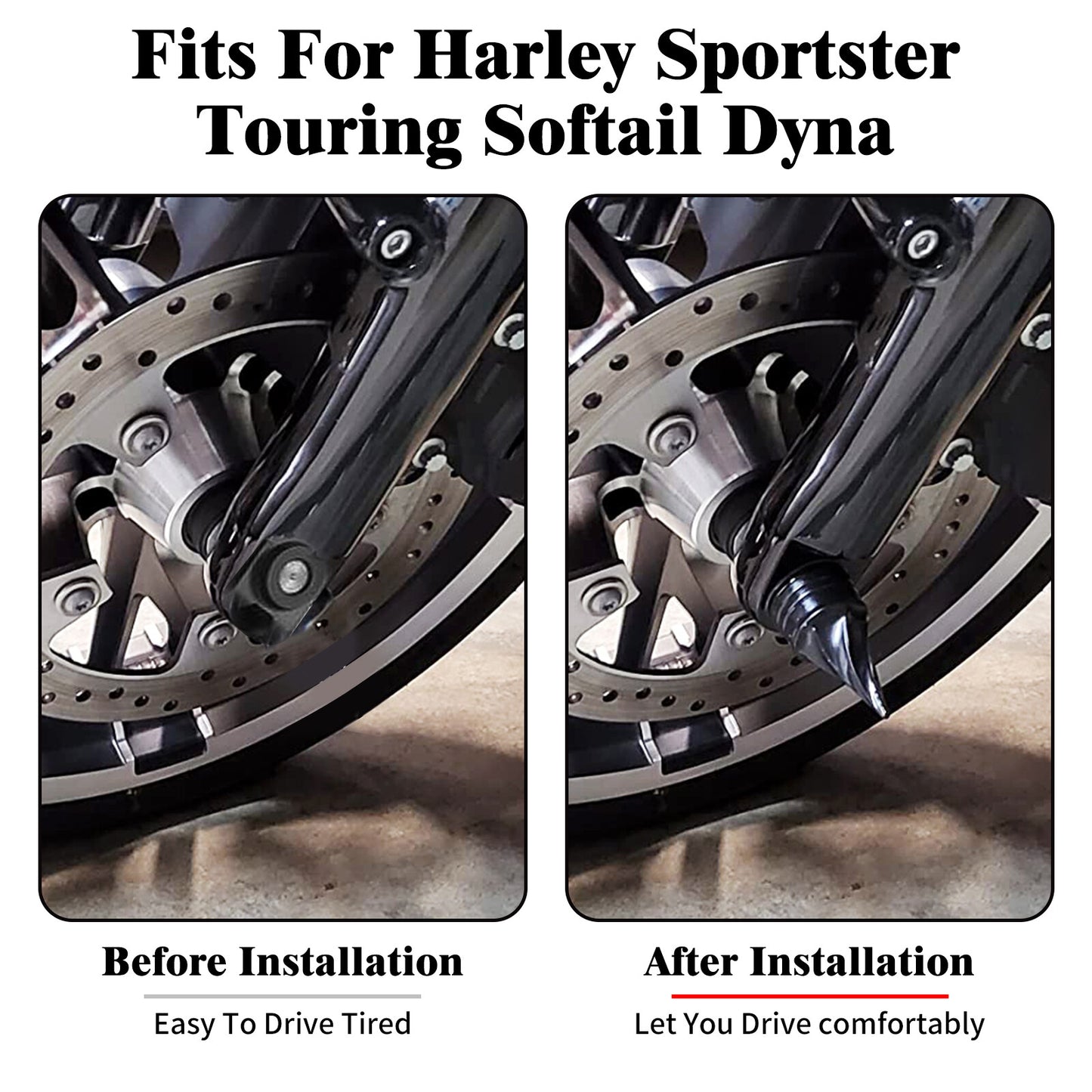 Black Twisted Spike Front Axle Nut Covers for Harley Touring Electra Glide Dyna Q