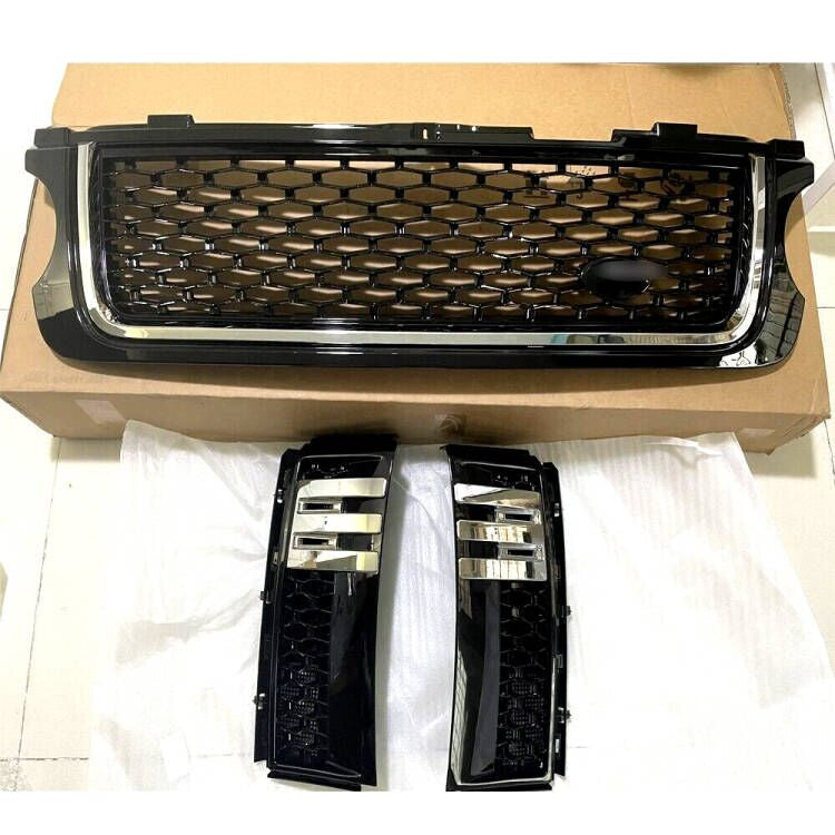Front Bumper Grille W/Chrome Side Vent Trim Grill for Range Rover L322 2010-2012
