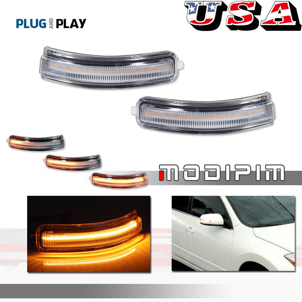 Transparent sequential LED side mirror flashing signal lights for 07-13 for Altima- v