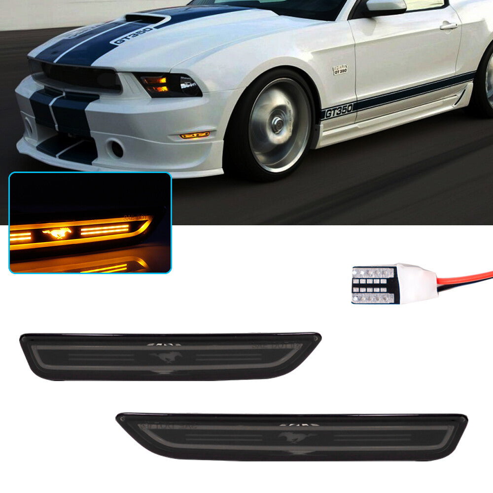 Amber LED running pony front marker light suitable for 2010-2014 for Mustang - v