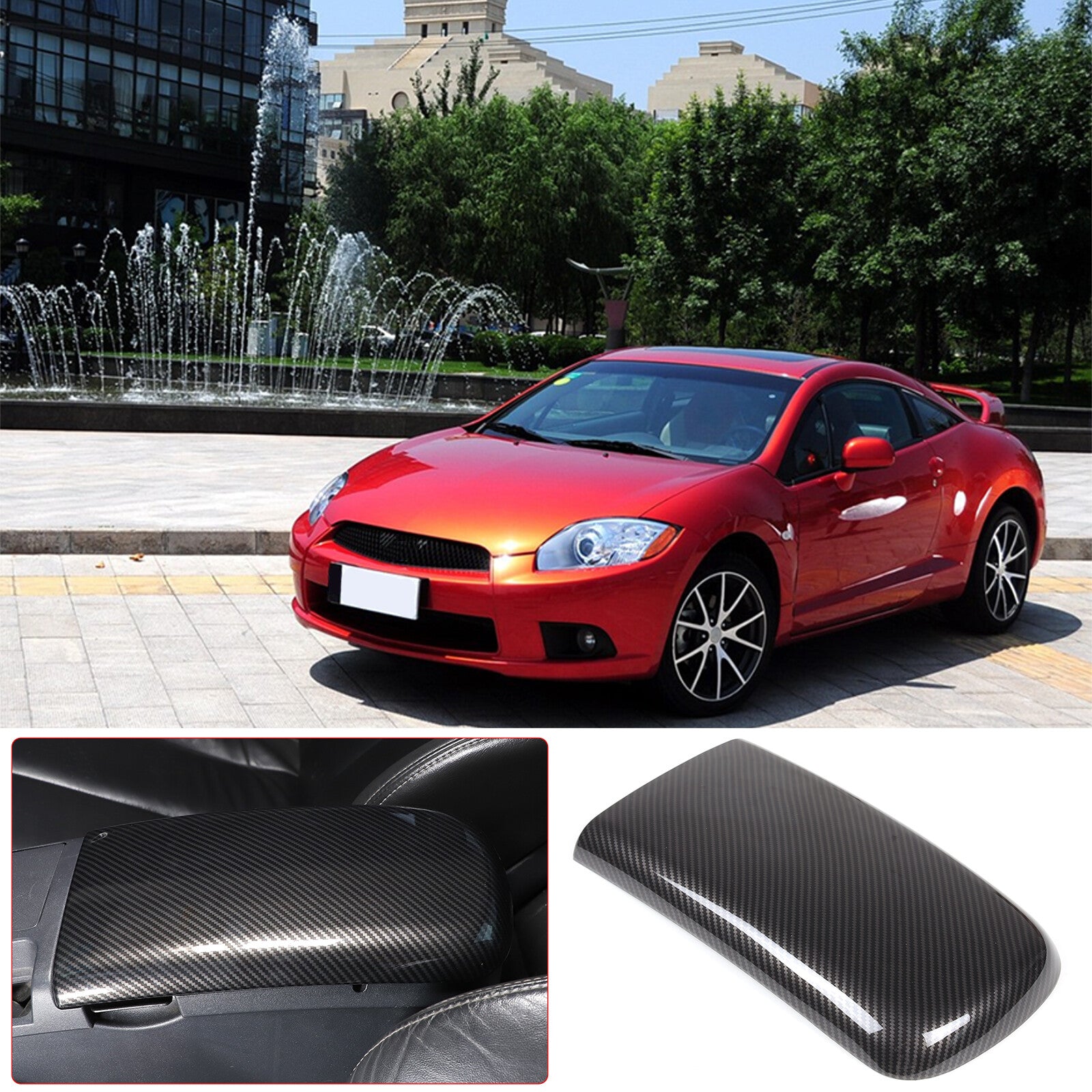 2-Pack Red Carbon Fiber Door Corner Frame Trim Sticker for Corvette C8 2020-2023- v
