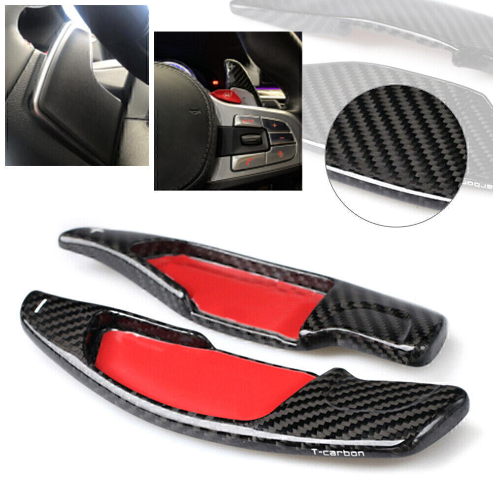 Carbon Fiber Steering Wheel Shift Paddle Extension Black Fit for BMW 5/7 SERIES