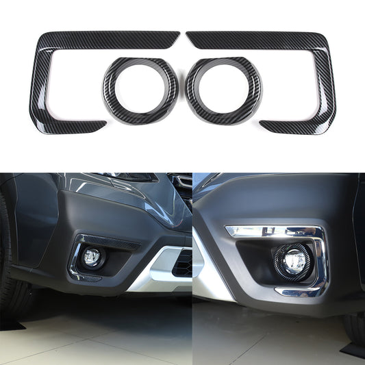 4-Piece Pack for Subaru Outback 2020-2024 Carbon ABS Car Front Fog Light Covers