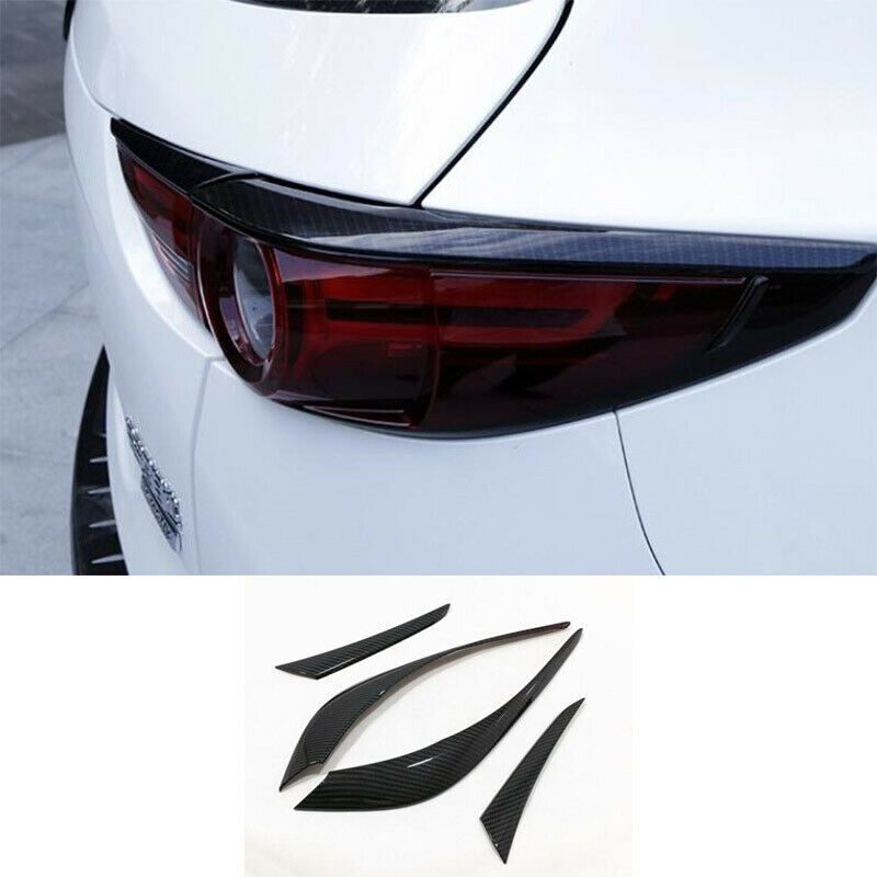 Carbon Fiber ABS Rear Tail Light Eyebrow Cover Trim For 2017-2021 for Mazda CX-5 CX5