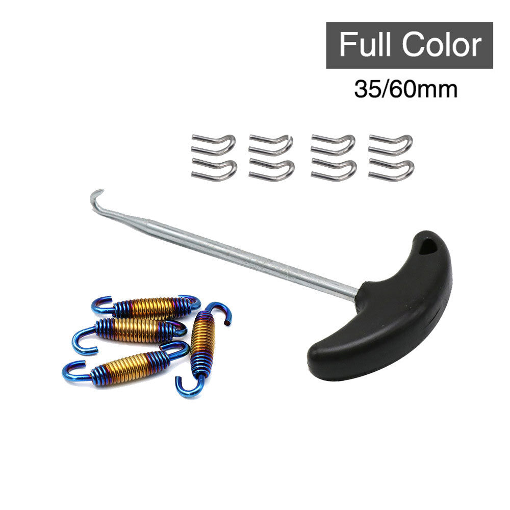 Motorcycle Stainless Steel Exhaust Pipe Muffler Mounting Springs Hooks Set Link