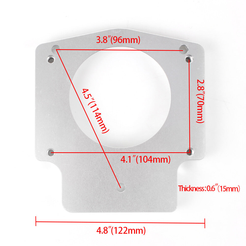Silver 92mm Throttle Body+TPS IAC Adapter Plate for Chevy GM III LSX LS LS1 LS2