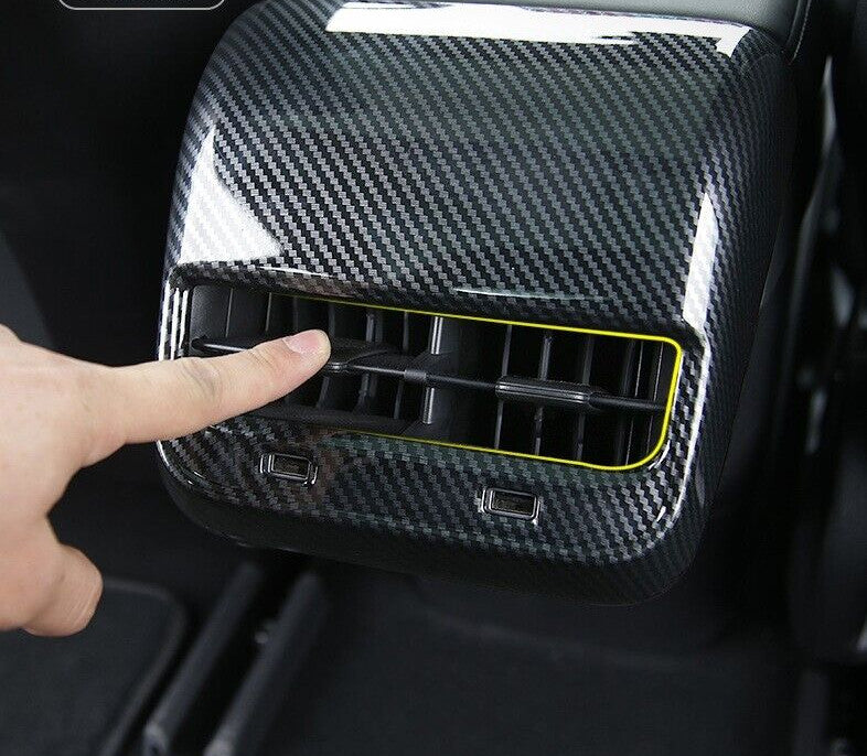 Carbon Fiber Rear for Seat Air Vent Outlet Cover for Tesla for Model Y Car Accessories