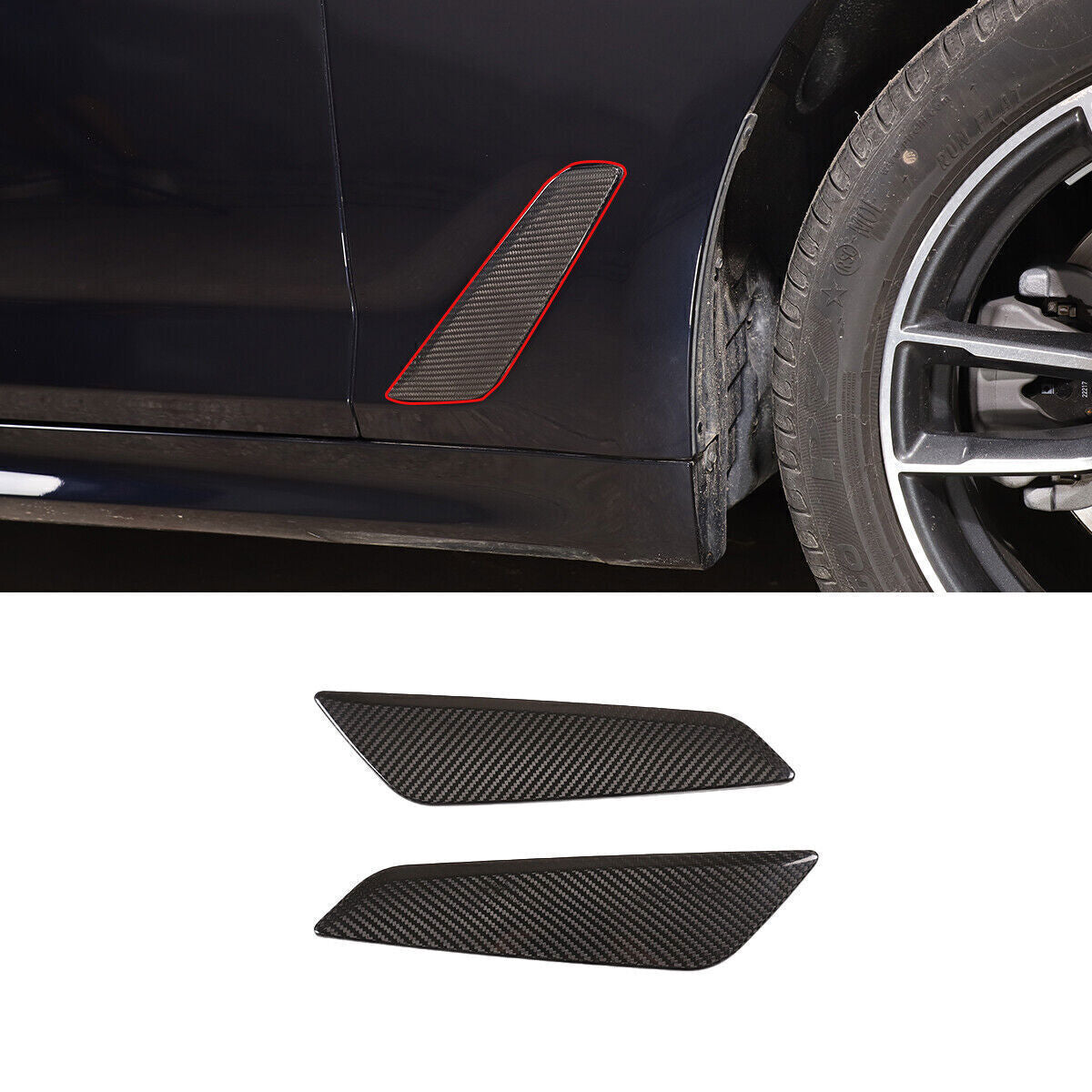 carbon fiber side fender vent socket cover for BMW 5 Series G30 2018-23