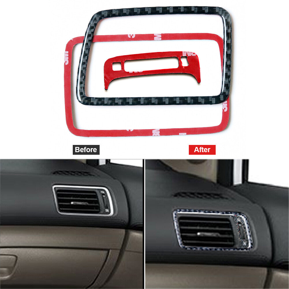 Red Carbon Fiber Central Air Outlet Cover Trim For Silverado for GMC for SIERRA 2014-18 v