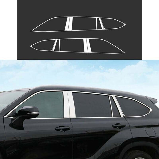 Cover Trim 20-24 Silver Steel Windows Strip Sill Moulding for Toyota Highlander