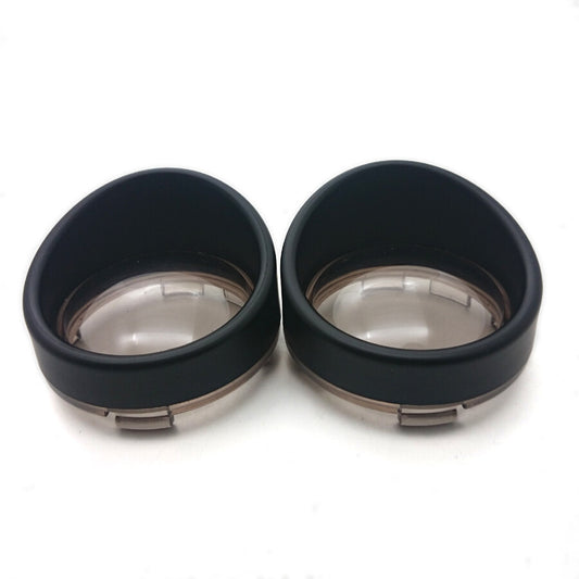 Black Visor-Style Turn Signal Bezels With Smoke Lens for Harley Sportster Q