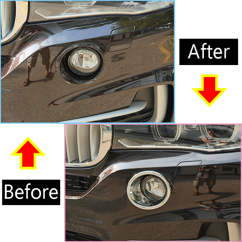 Chrome front fog light cover trim kit for BMW X5 F15 ABS (2 pieces, 2014-2018)