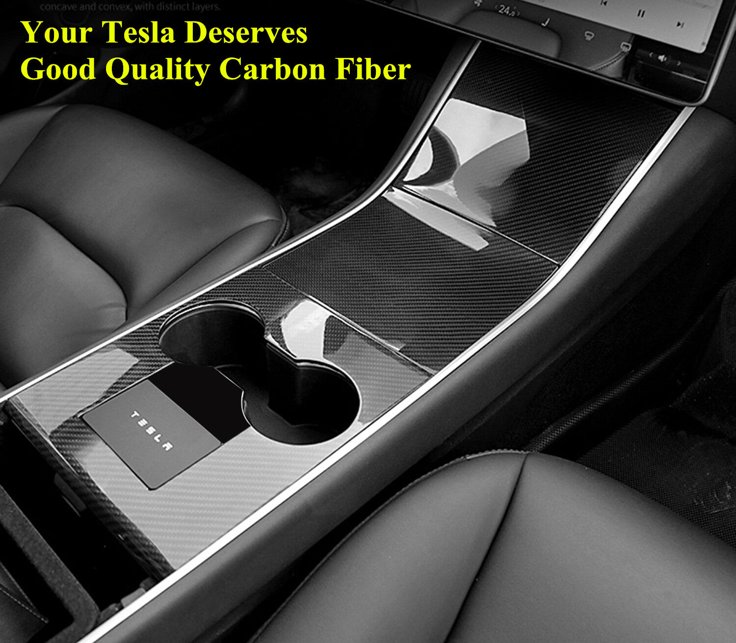 Real Carbon Fiber Center Console Cover Trim Kit for Tesla model 3 2018 2019 2020
