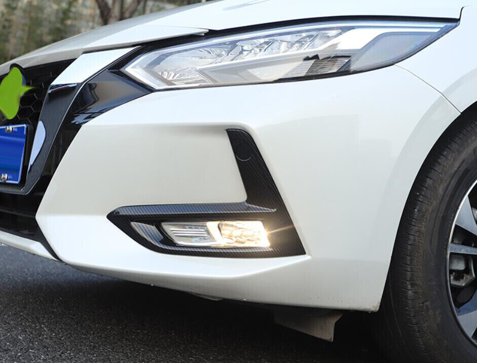 for Nissan Sentra 2020 2021 2022: Automatic Front Fog Light Frame Cover Trim