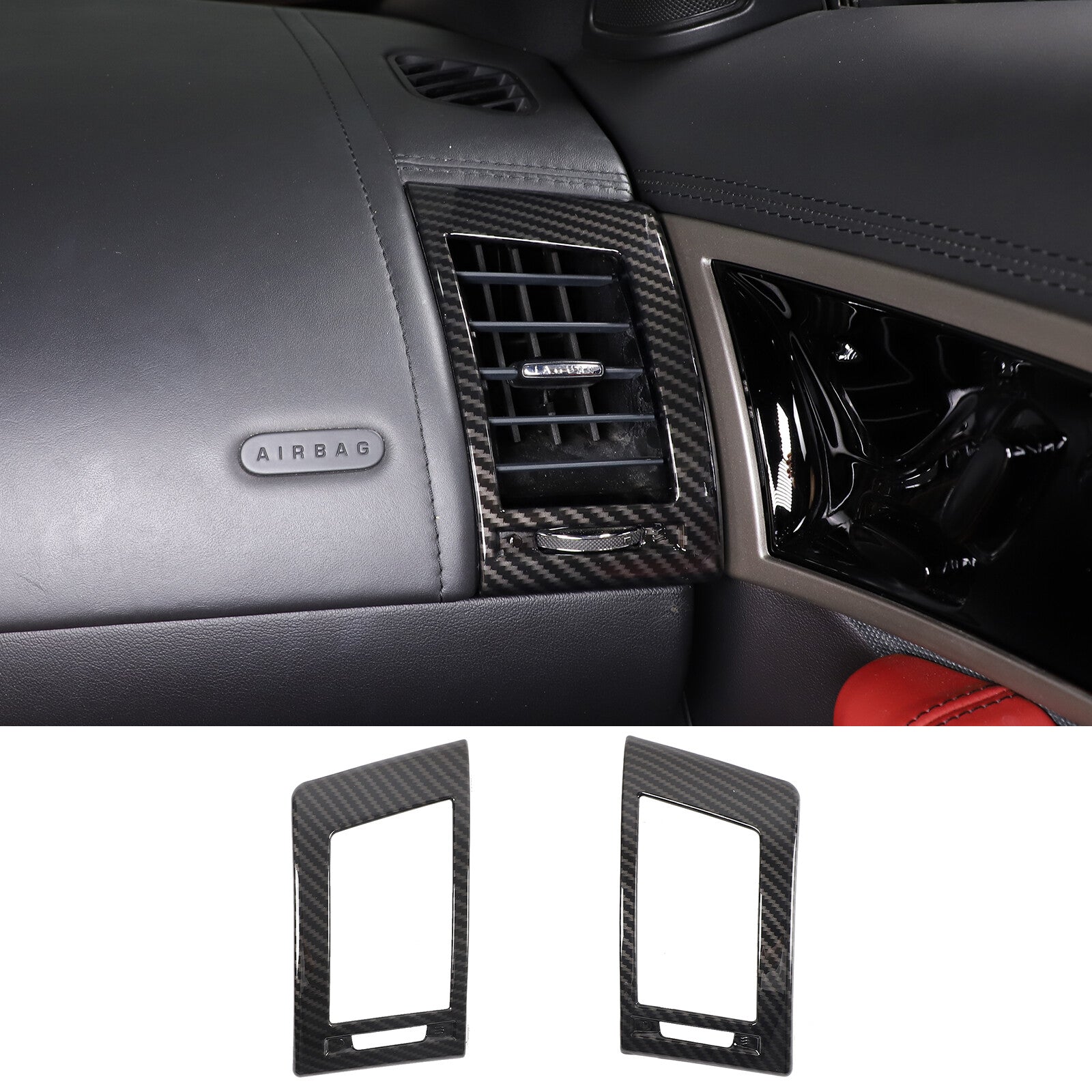 Carbon fiber door bottom kick plate decorative sticker suitable for Corvette C6 2005-2013- v