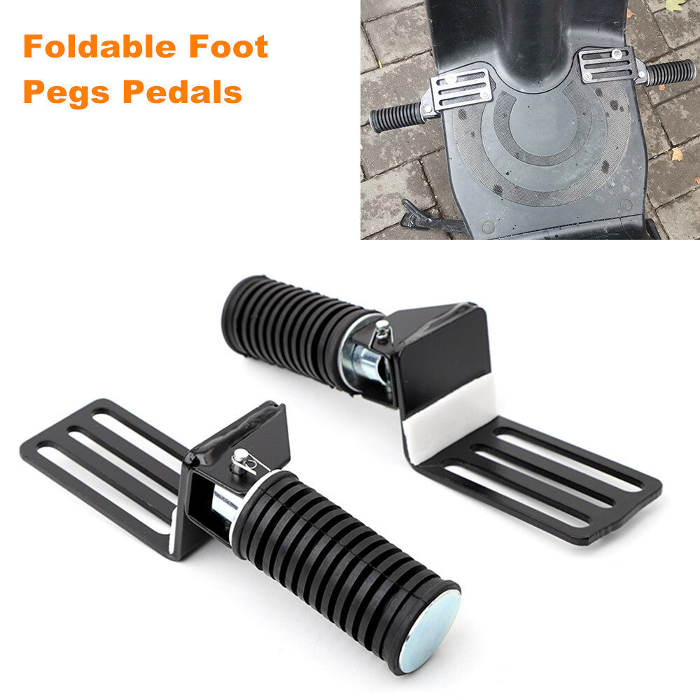 2-Pack Motorcycle/Scooter Mixed-Use Foldable Foot Pole, Footboard, Front for Seat , Aluminum Alloy n