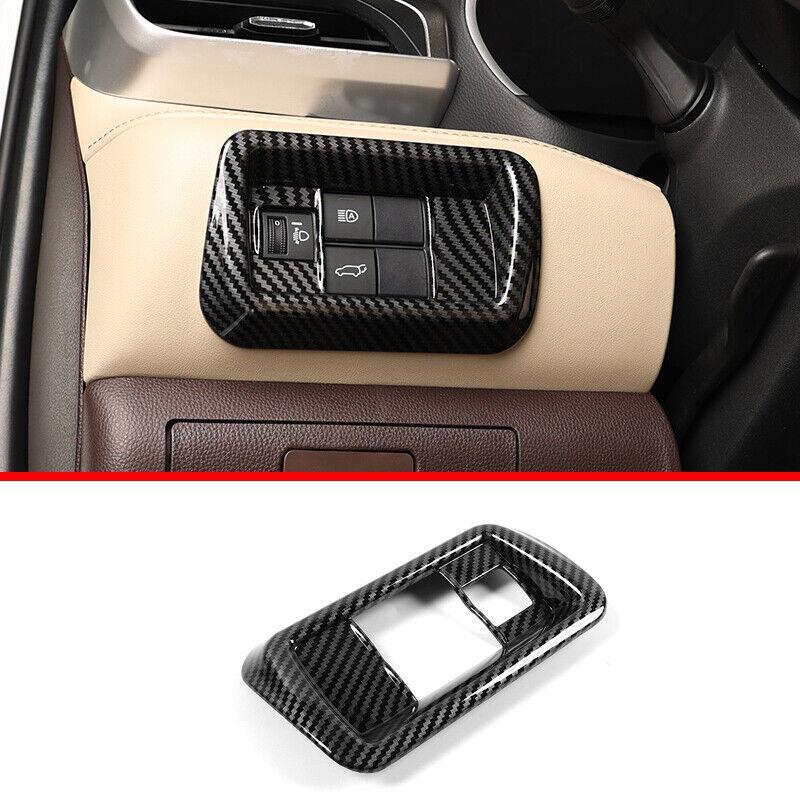 Carbon Fiber ABS Headlight Switch Control Frame Trim for Toyota Highlander 20-23