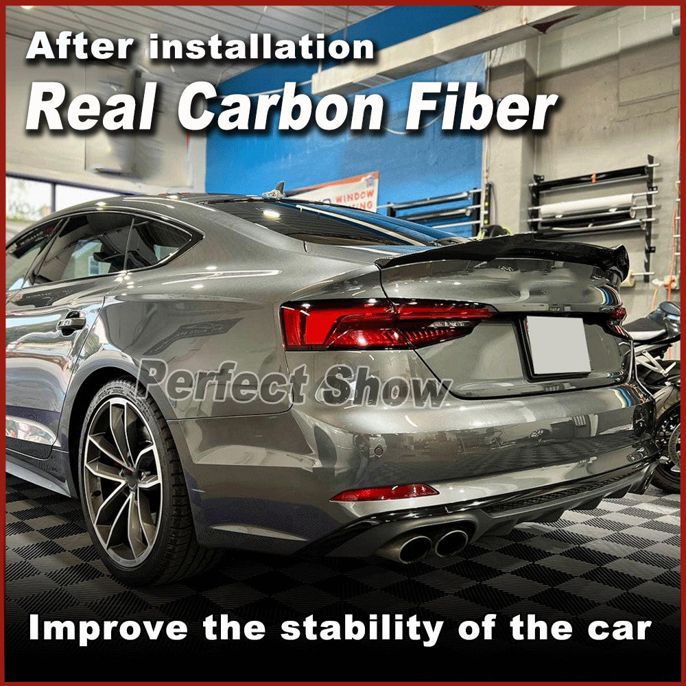 Fit for Audi A5 Sline S5 4-Door 2017-2020 REA Carbon Rear Spoiler Trunk Wing Lip
