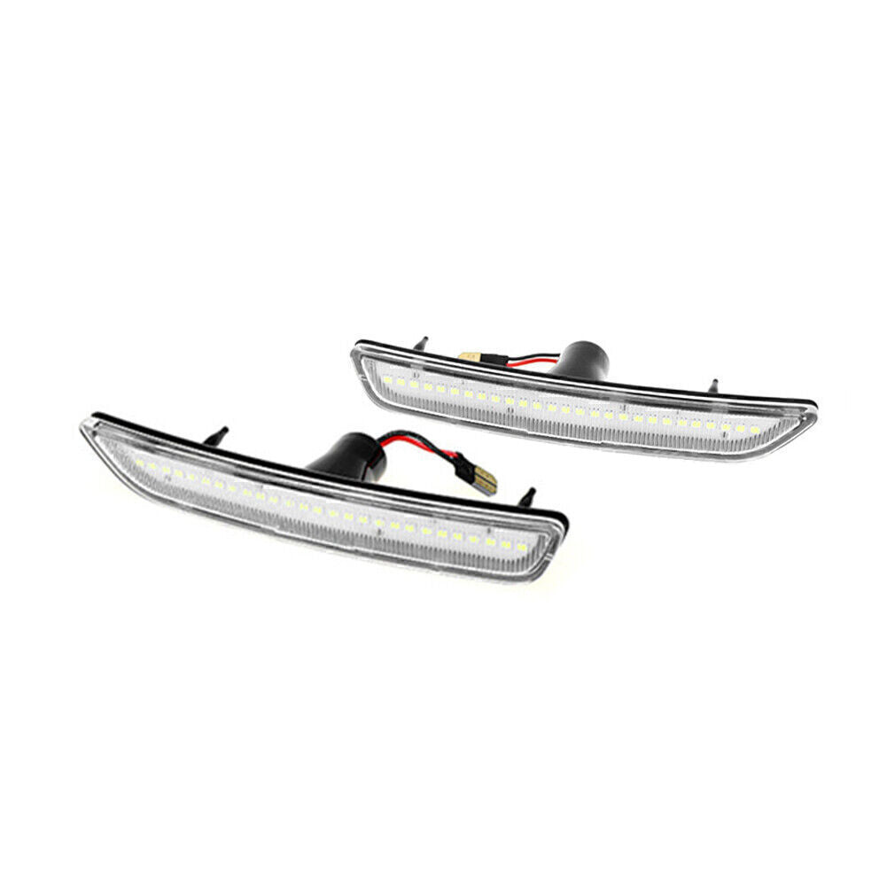 2x Clear LED Front Indicator Side Marker Lights Lamp for 2010-2014 for Ford for Mustang