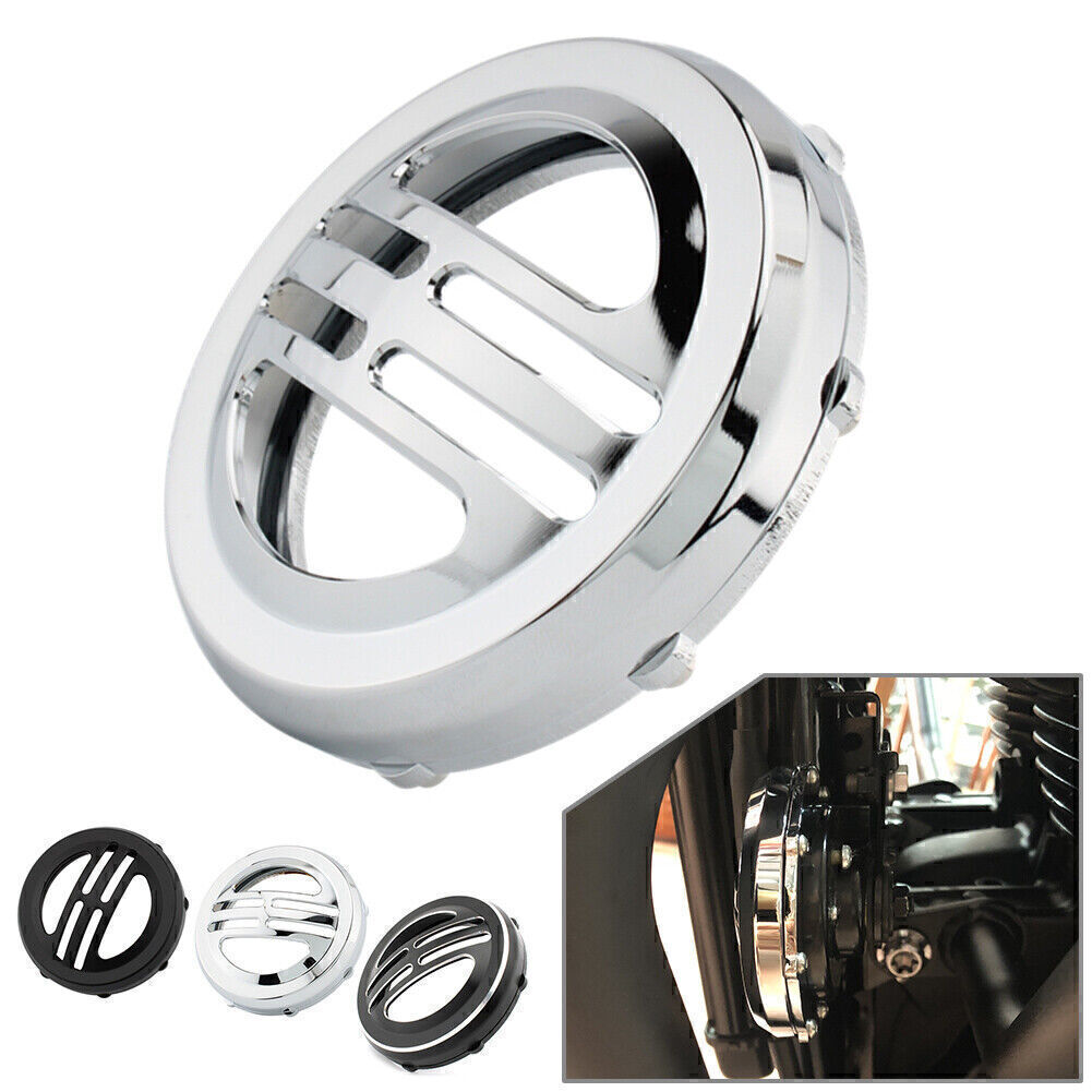 Universal Fit Bobber Decorative Cover Horn Cover Black Chrome Aluminum Alloy