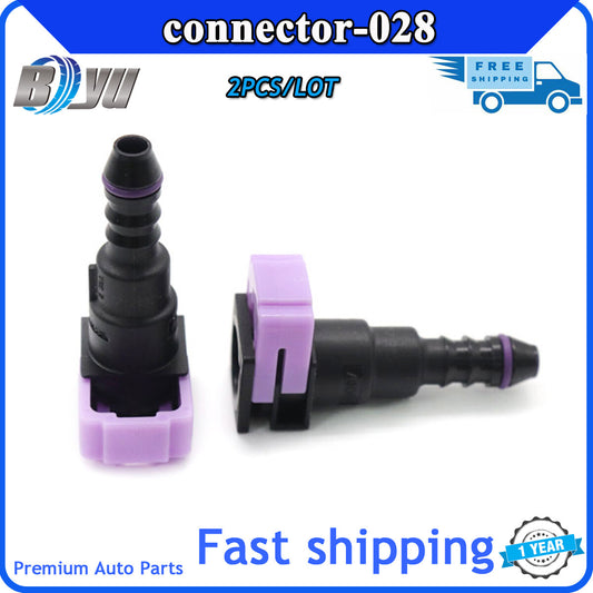 Suitable for automotive fuel line female fuel wire connectors, 2 pieces, 7.89 mm, ID6, 8x6, 180 degrees, 5/16 Q
