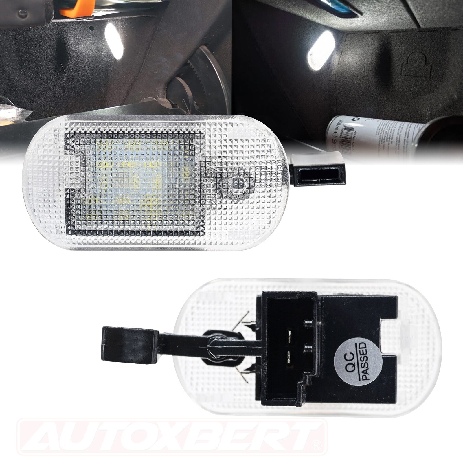 2x LED glove compartment lighting light, for VW for Bora , for Golf 4 IV Touran Touareg II