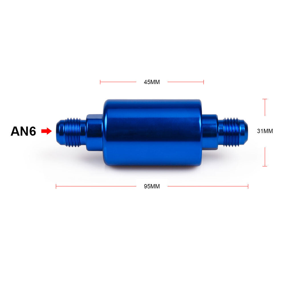 Car Flow Performance for Mini Oil Fuel Filter Inline With 100 Micron Element Blue Q