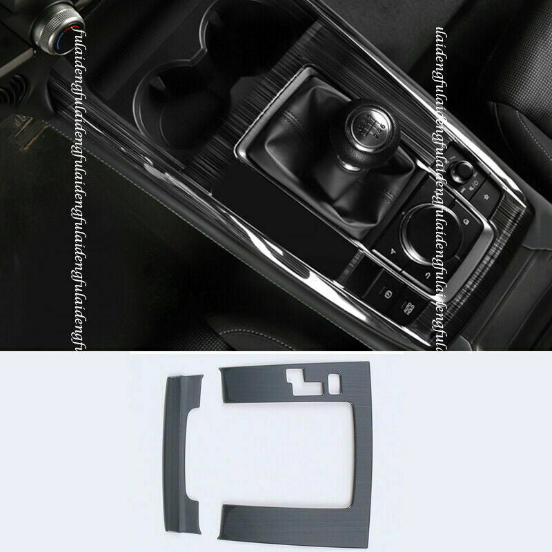 for Mazda CX-30 2020-22 Black Steel Central Console Gear Shift Panel Cover Trim
