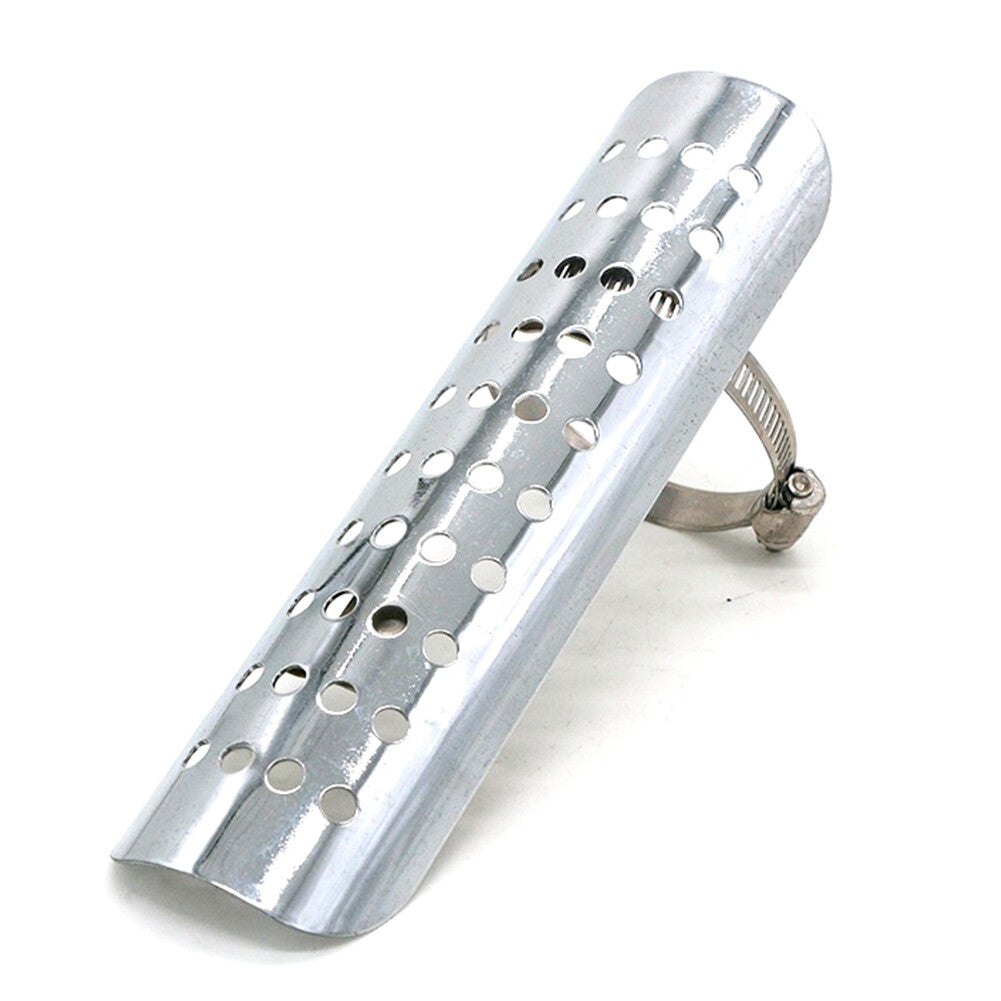 Motorcycle Universal Chrome Exhaust Muffler Pipe Heat Shield Cover Heel Guard