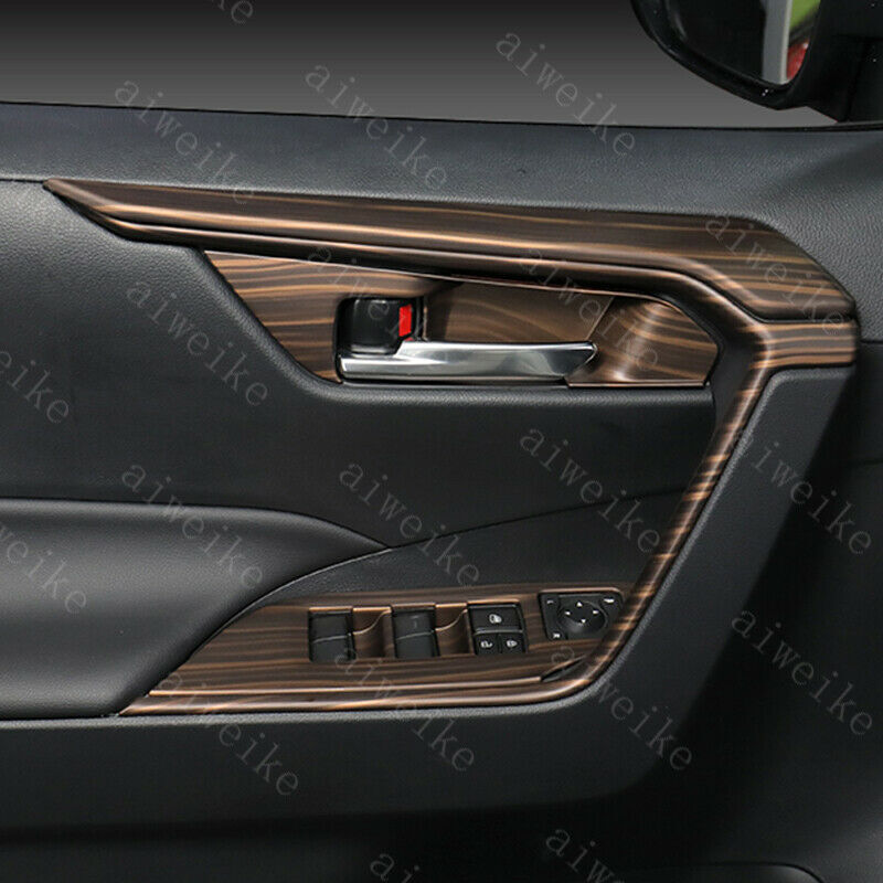 Peach Wood Grain Inner Door Armrest Stripe Cover Trim for Toyota RAV4 2019-2024
