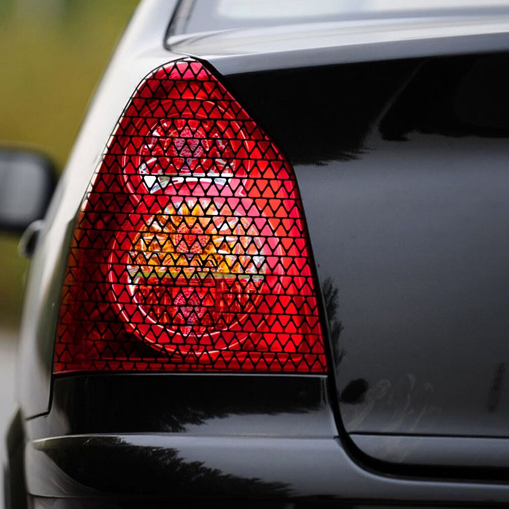 2Pack Car Rear Tail Light Lamp Stickers Honeycomb Type Decal Black 4830cm