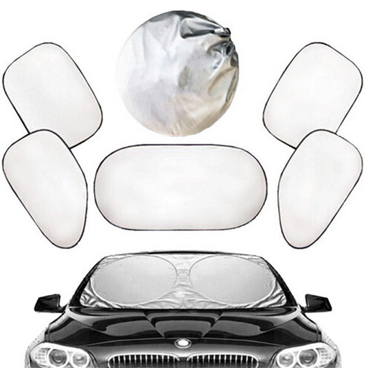6Pcs Car Windshield Window Sun Shade Heat Block Screen Rays Folding Cover