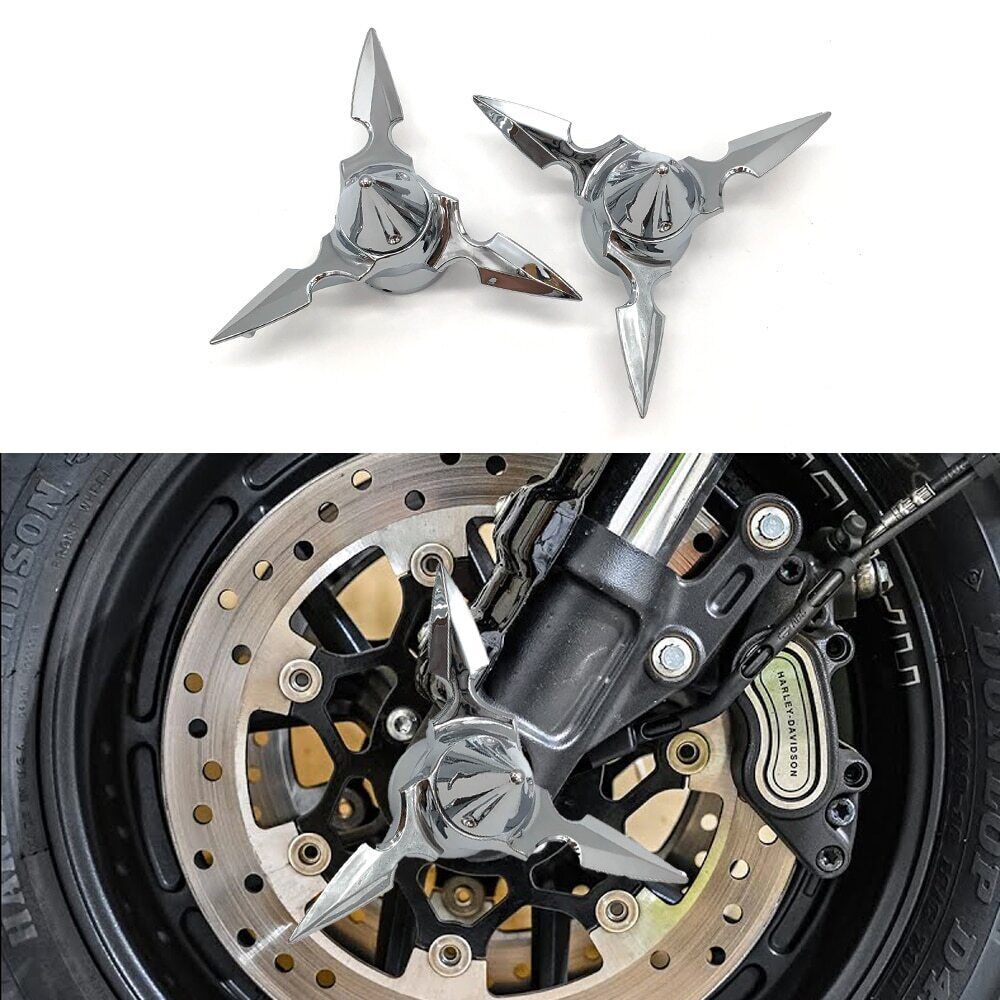 Rotary blade rotating front axle cap nut cover for Harley Sportster Dyna Chromium n