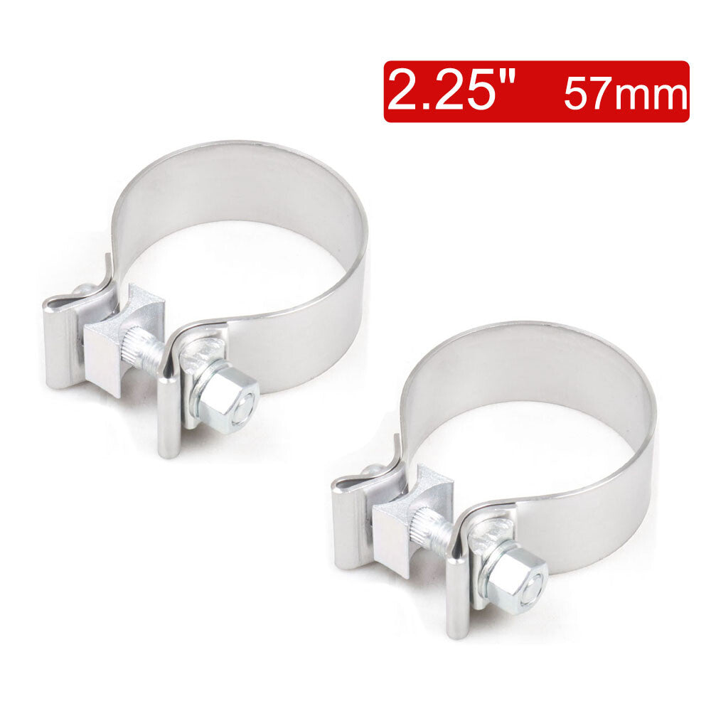 2.25 304 Stainless Steel Narrow Band Muffler Exhaust Pipe Clamp Sleeves 2PCS Q