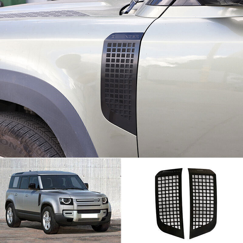 for Land Rover for Defender 2020-2025 Black Steel Side Fender Air Wing Cover Trim 2X