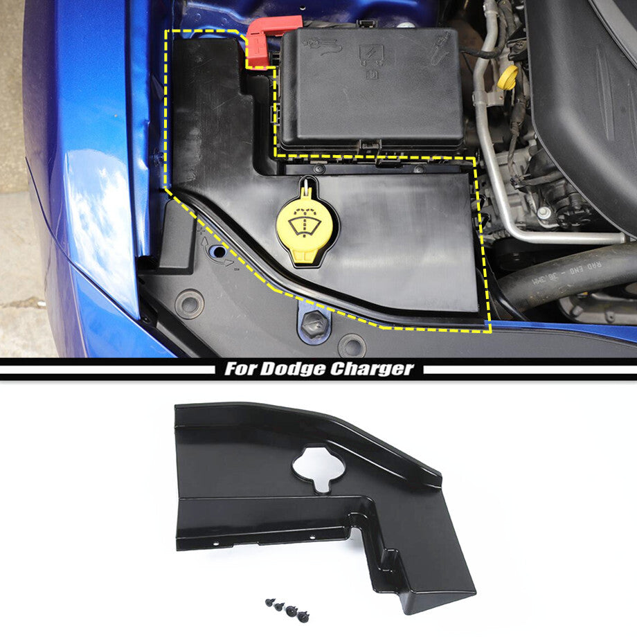 ABS Black Windshield Washer Tank Panel Covers Trim Fit For 11-2023 for Dodge Charger v