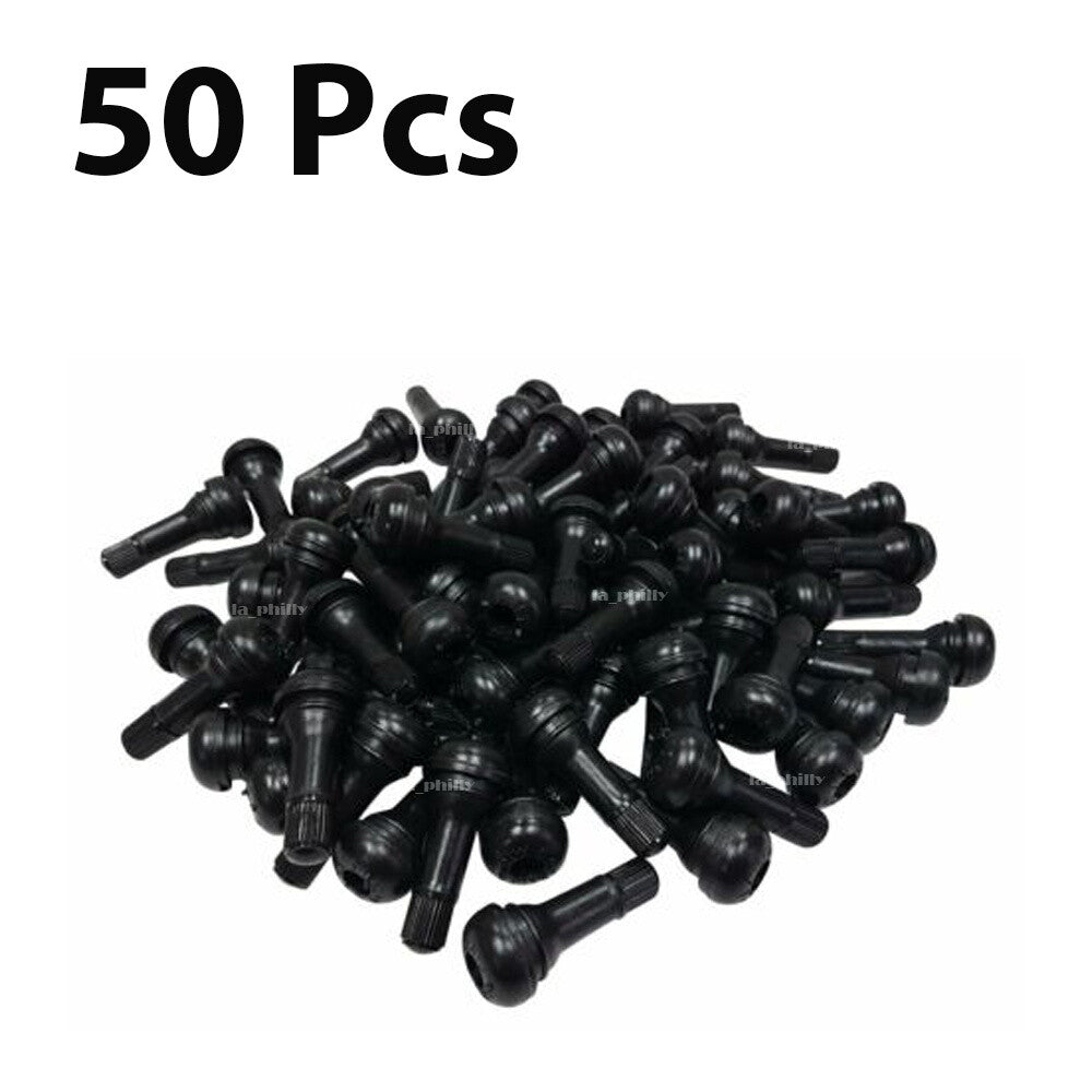 50 Pcs TR413 Short Rubber Tubeless Snap-In Tyre Tire Valve Stems For Universal Q