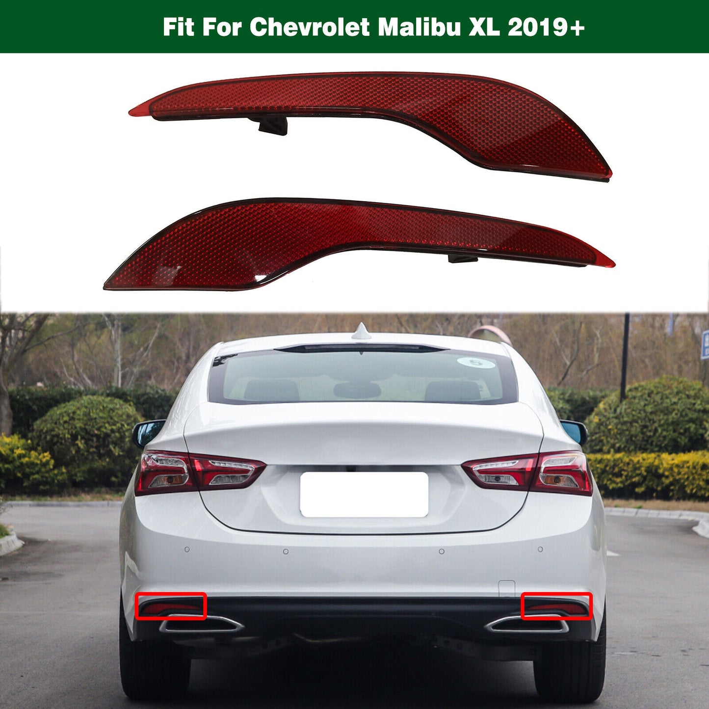 Bumper Reflector Pair Rear 2PCS 23367231 23367232 for Chevrolet Malibu XL 2019+ Q