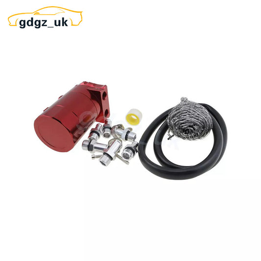 Red Universal Car 350ml Oil Catch Can Tank Aluminum Polish Baffled Reservoir