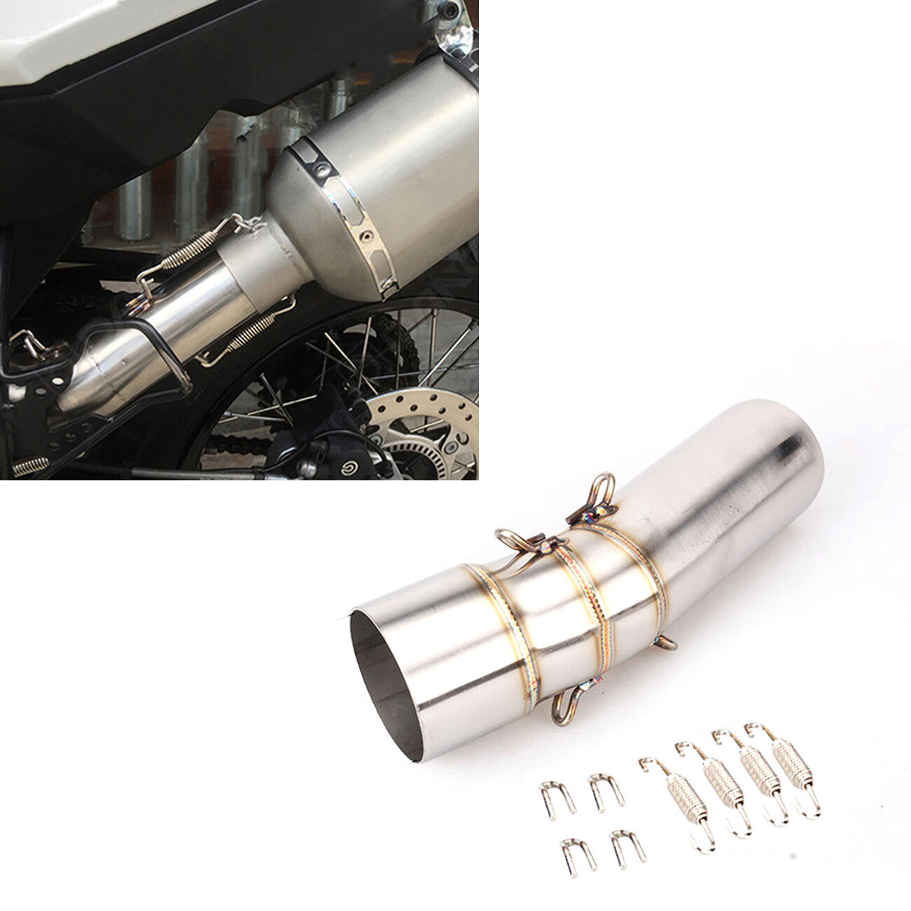 Slip On Exhaust Pipe Link Muffler Silencers for BMW F650GS F700GS F800GS F800GT