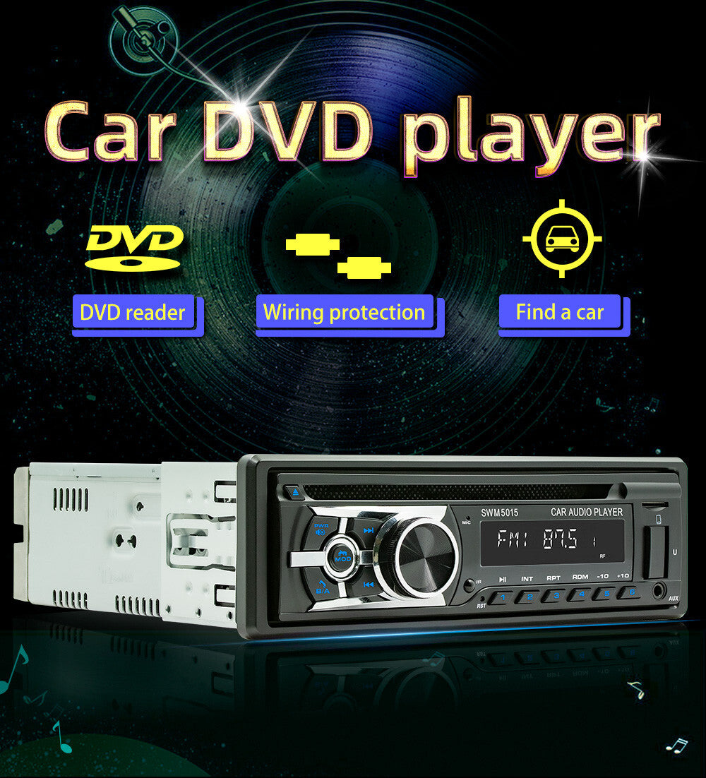 Bluetooth Car Stereo MP3 Radio Player Audio In-Dash FM Aux Input CD DVD USB FM