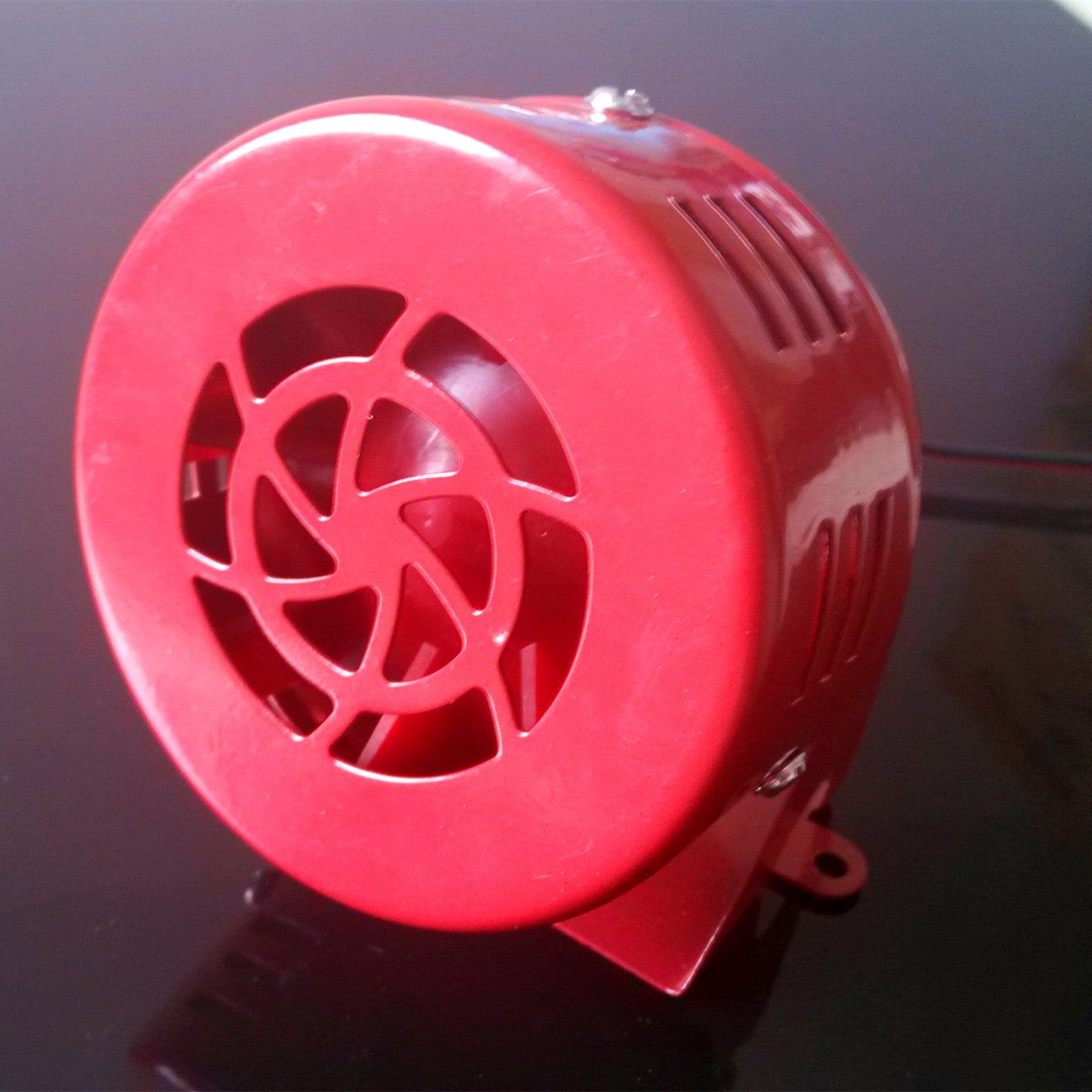 1Pc Red Car Truck Air Fan Driven Red Horn Sound Loud