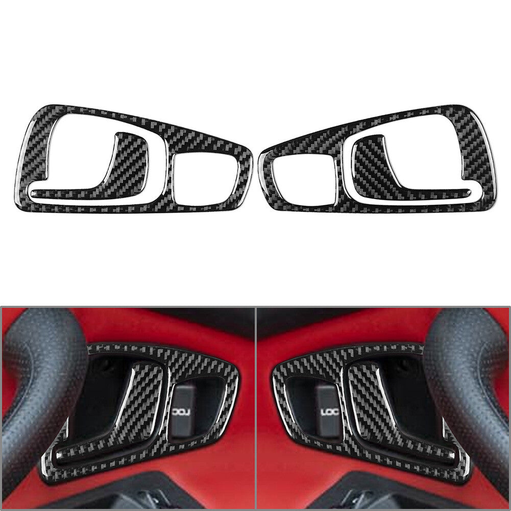 Interior Door Handle Cover Trim for Honda S2000 2004-2009 Carbon Fiber Black Car
