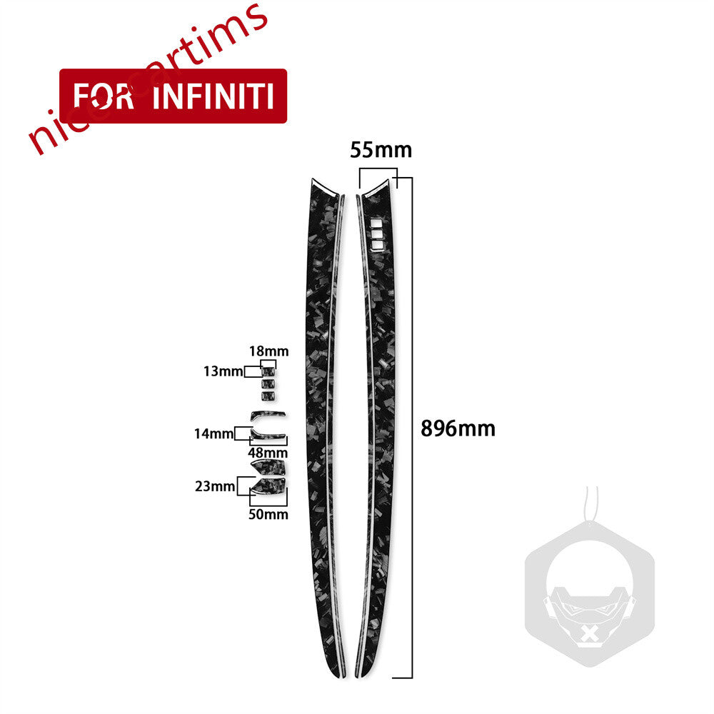 RHD Interior Door Panel Trim for Infiniti G37 2Dr 2010-13 Q60 14-15Forged Carbon