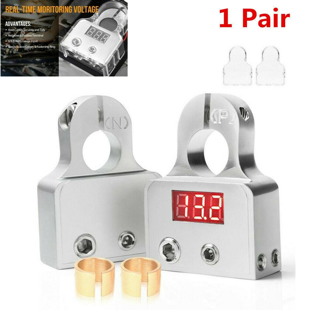 Automotive positive and negative battery terminal connectors with voltmeter 0/4/8 specification 1 pair n