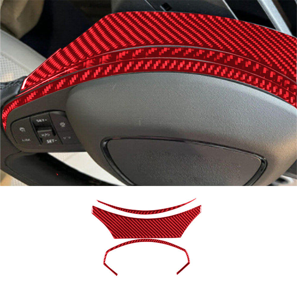 Red interior carbon fiber steering wheel back cover trim available on  for ford  for Mustang Mach-E