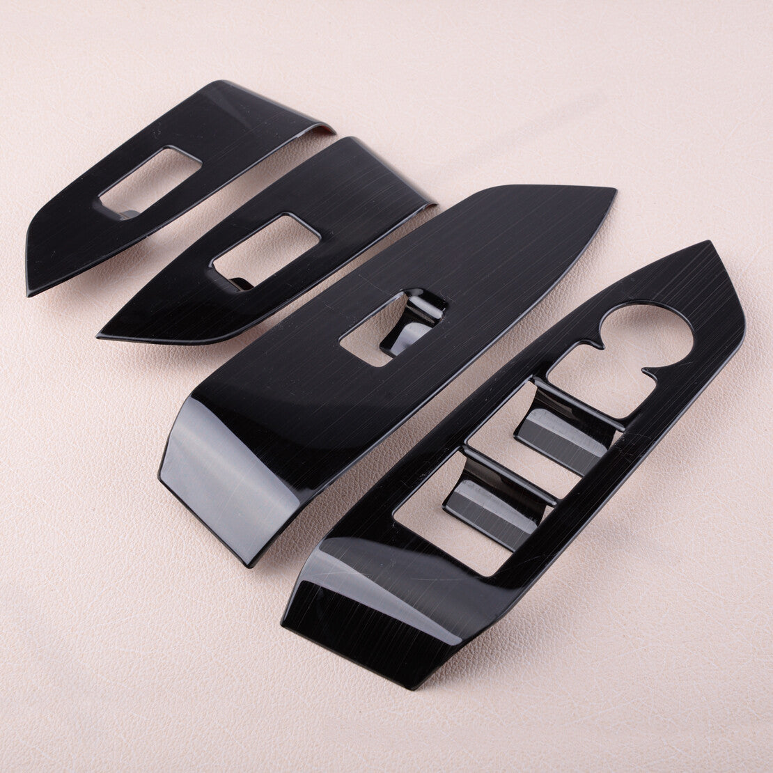 4pcs Black Titanium Window Lift Switch Panel Trim Fit for Mazda CX-5 CX5 2017-18