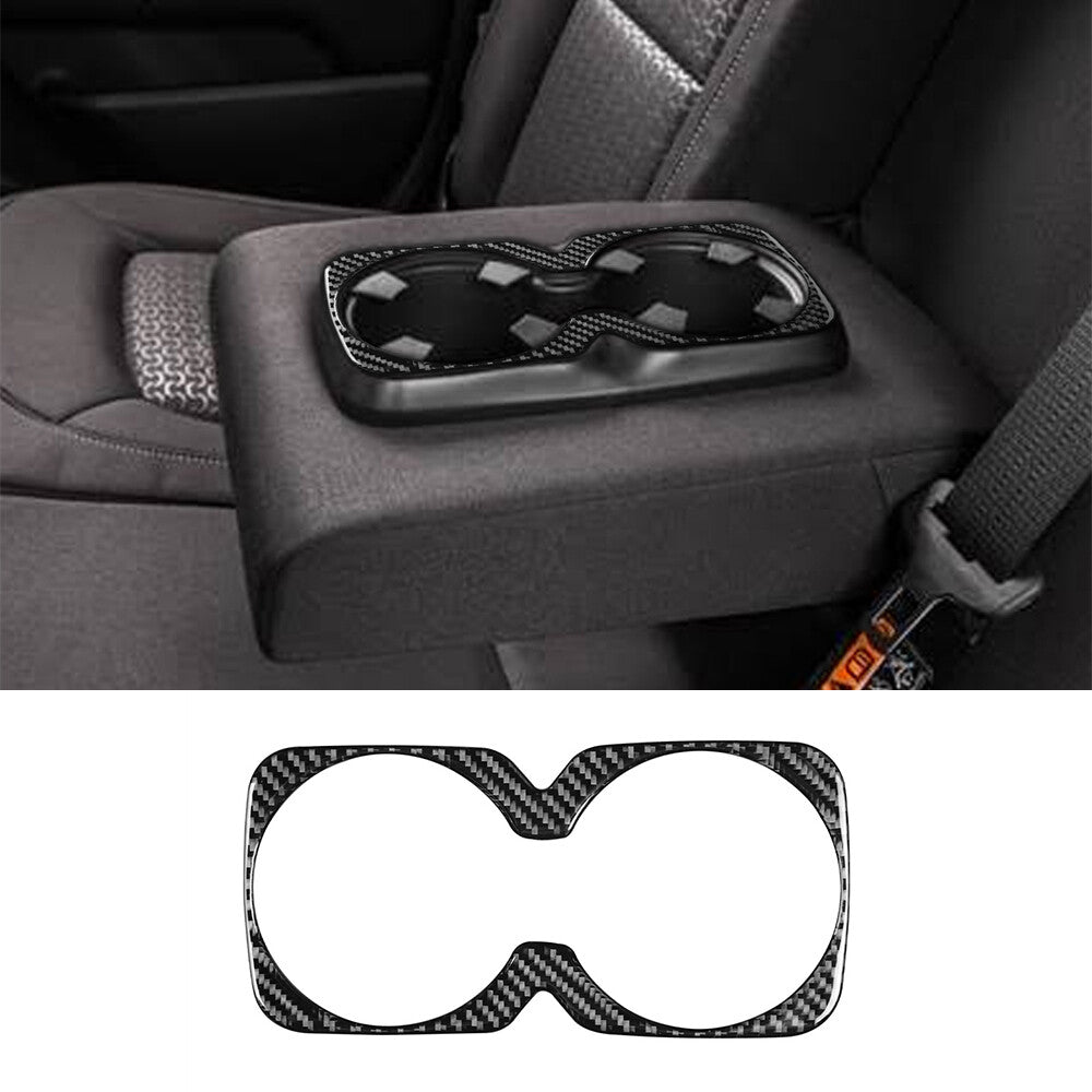 Carbon Fiber Rear Water Cup Holder Trim for Chevrolet Colorado / for GMC for Canyon 15-22