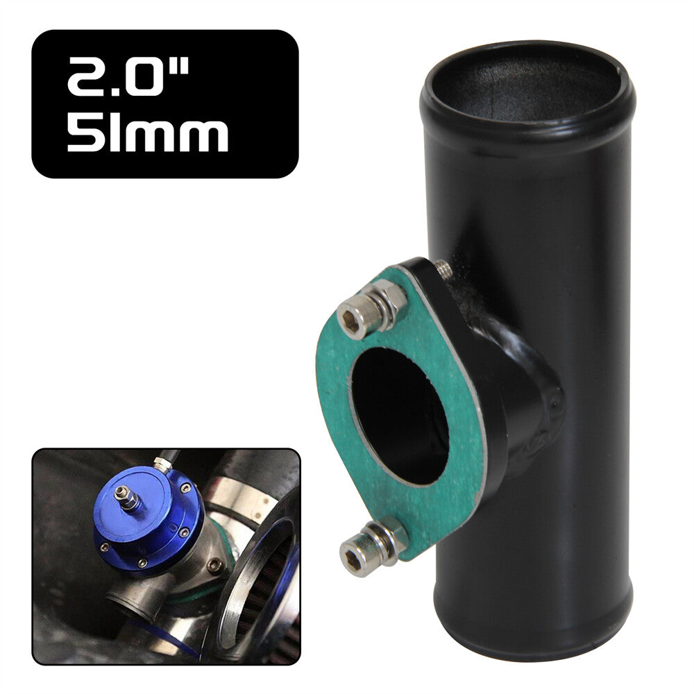 Type-S/RS Style 2 51mm Aluminum Turbo Blow Off Valve Flange Adapter Pipe Black