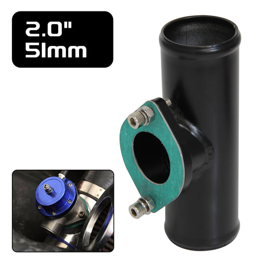 Type-S/RS Style 2 51mm Aluminum Turbo Blow Off Valve Flange Adapter Pipe Black